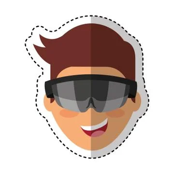 Person with augmented reality glasses Stock Illustration