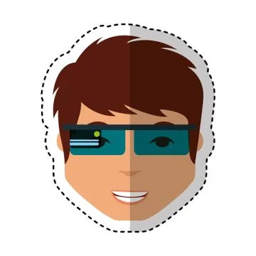 Person with augmented reality glasses Illustrazione stock