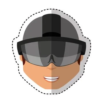 Person with augmented reality glasses 库存插图