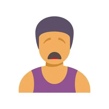 Person avatar crying, feeling sad and unhappy Stock Illustration