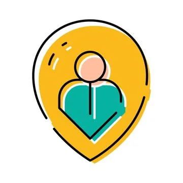 Person avatar icon inside a location pin Ilustração Stock
