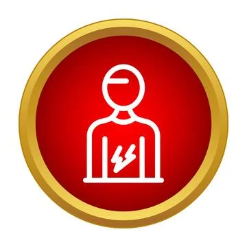 Person avatar icon with lightning bolt showing power Illustrazione stock