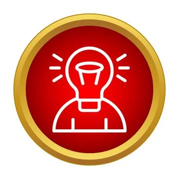Person avatar with lightbulb head having an idea Stock Illustration