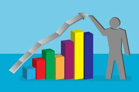 Person bar chart Stock Illustration