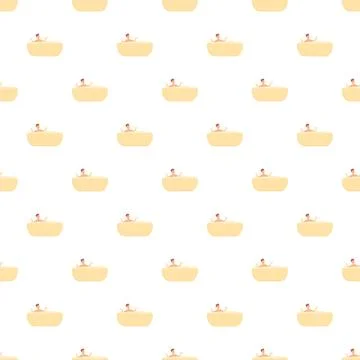 Person bathing in a bathtub seamless pattern Stock Illustration