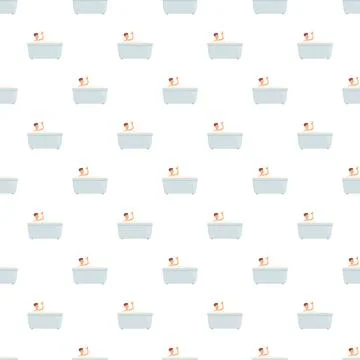 Person bathing in a bubble bath tub pattern Stock Illustration
