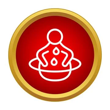 Person bathing or baptizing icon, water drops Stock Illustration
