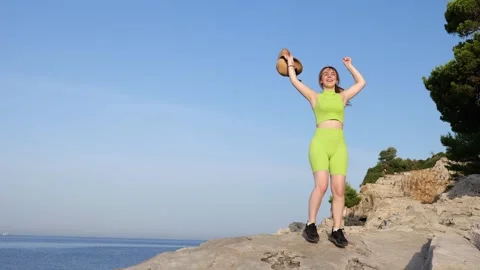 Person on the beach Stock Footage 249463721