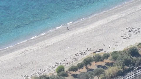 A person at the beach top view Stock-Footage 143454778