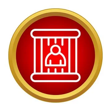 Person behind bars in jail cell icon Stock Illustration