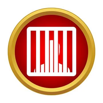 Person behind bars in a prison cell icon Stock Illustration