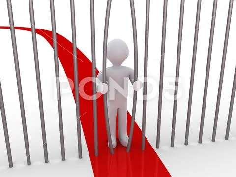 Person is bending bars to overcome the problem Stock Illustration