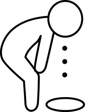 Person bending over to pick up an object Vector Stock Illustration