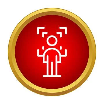 Person biometric scanning identification system icon Stock Illustration