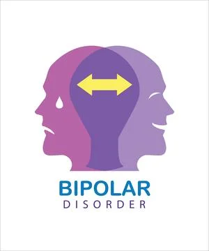 Person with Bipolar Disorder. Simple flat icon of a bipolar disorder person Stock Illustration