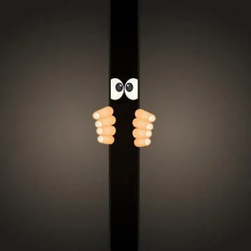 Person blocked in the elevator Stock Illustration
