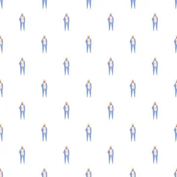 Person in blue pajamas seamless pattern background Illustrazione stock