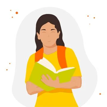 Person with a book. back to school. vector illustration Stock Illustration