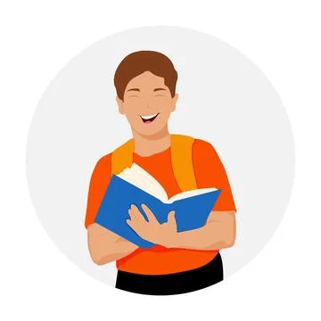 Person with a book. back to school. vector illustration Stock Illustration