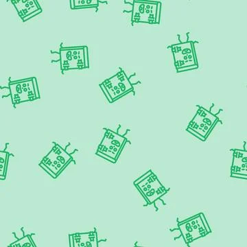 Person book character line vector seamless pattern Stock Illustration