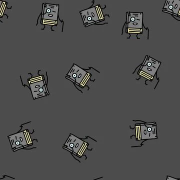Person book character vector seamless pattern Stock Illustration