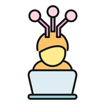 Person brainstorming ideas with circuits thinking concept Stock Illustration
