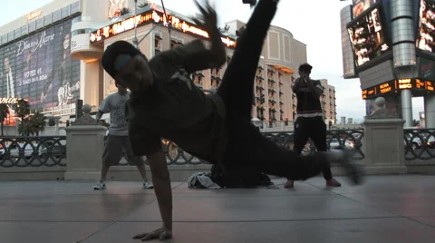 Person Breakdancing In Vegas Stock Footage 62522282