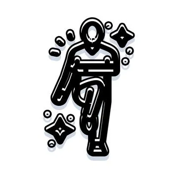 Person breaking chains representing freedom and liberation Stock Illustration