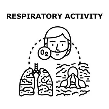 Person breathing polluted air causing respiratory distress Stock Illustration