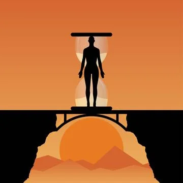 Person on a bridge Stock Illustration