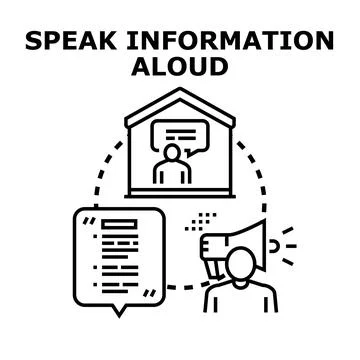 Person broadcasting information using a megaphone Illustration