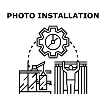 Person building artistic installation process vector concept Stock Illustration