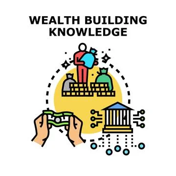 Person building wealth using financial knowledge and investment Ilustración de archivo