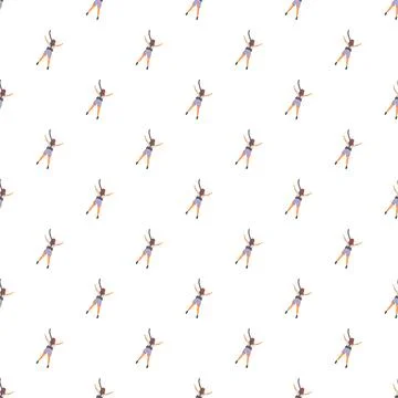 Person bungee jumping activity seamless pattern background Stock Illustration