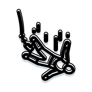 Person bungee jumping experiencing extreme sports thrill Stock Illustration