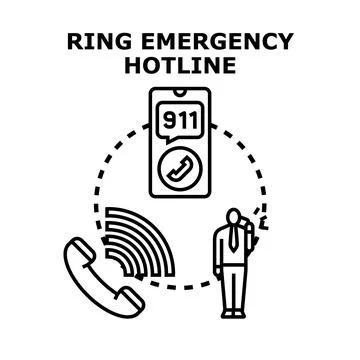 Person calling emergency hotline for help concept Ilustração Stock