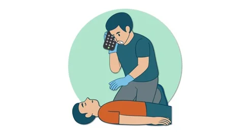 Person Calling Emergency Services During CPR on Unconscious Individual Stock Footage 321384217
