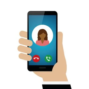 Person calling with smartphone avatar Illustrazione stock