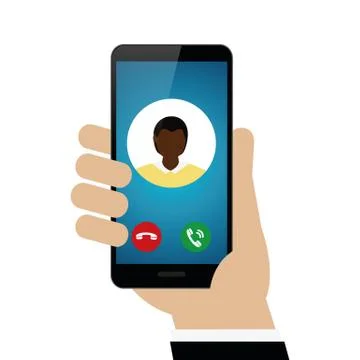 Person calling with smartphone avatar Illustrazione stock