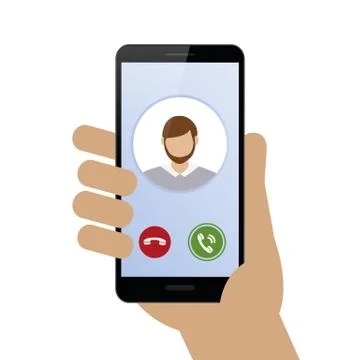 Person calling with smartphone avatar Illustrazione stock