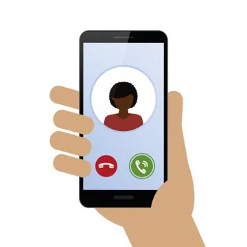 Person calling with smartphone avatar Illustrazione stock