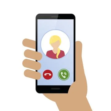 Person calling with smartphone avatar Illustrazione stock