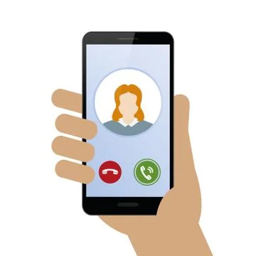 Person calling with smartphone avatar Illustrazione stock