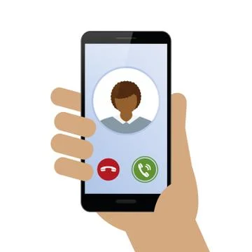 Person calling with smartphone avatar Illustrazione stock