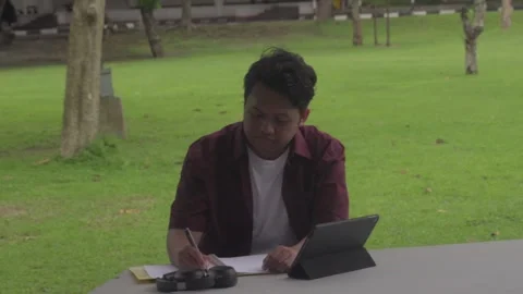 Person in Campus Stock Footage 329843131