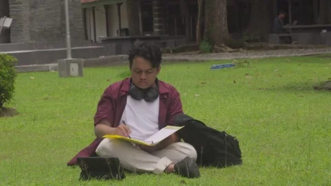 Person in Campus Stock Footage 329843483