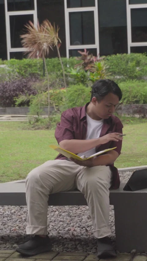 Person in Campus Stock Footage 329843585