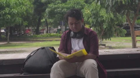 Person in Campus Stock Footage 329843655