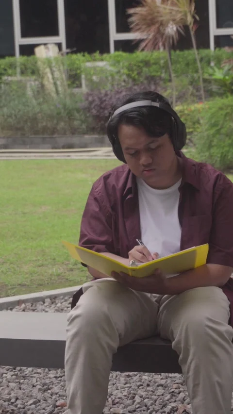 Person in Campus Stock Footage 329843853