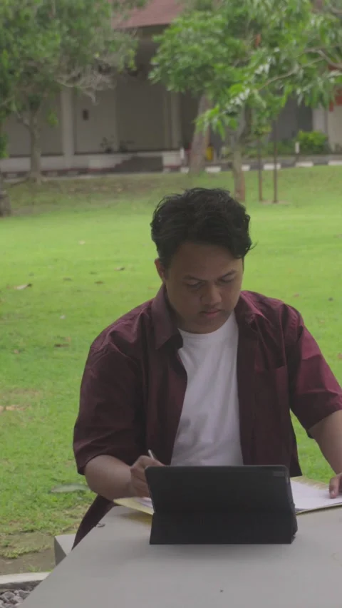 Person in Campus Stock Footage 329843924